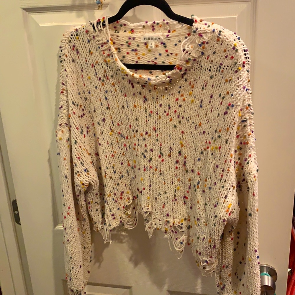 NWOT Cropped confetti 🎉 sweater!